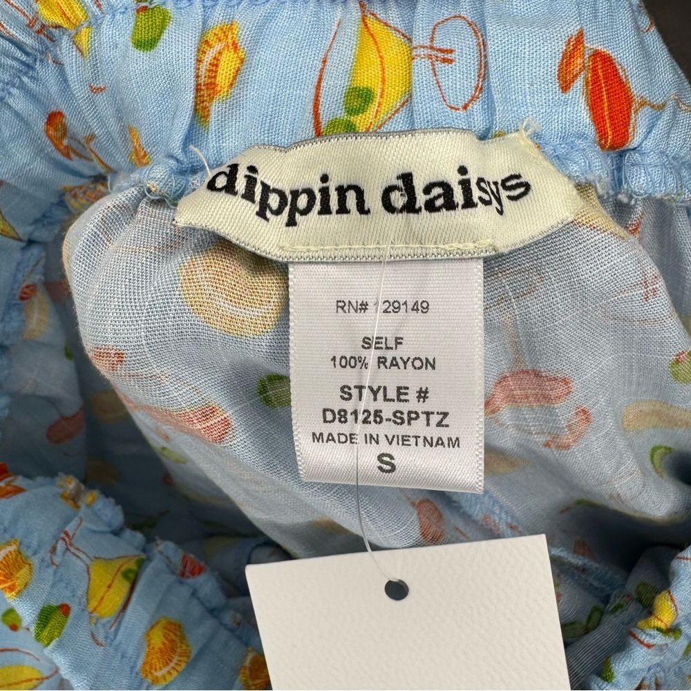 Dippin Daisy’s Blue Cocktail Print Wide Leg Pants Size Small NWT - Picture 7 of 8